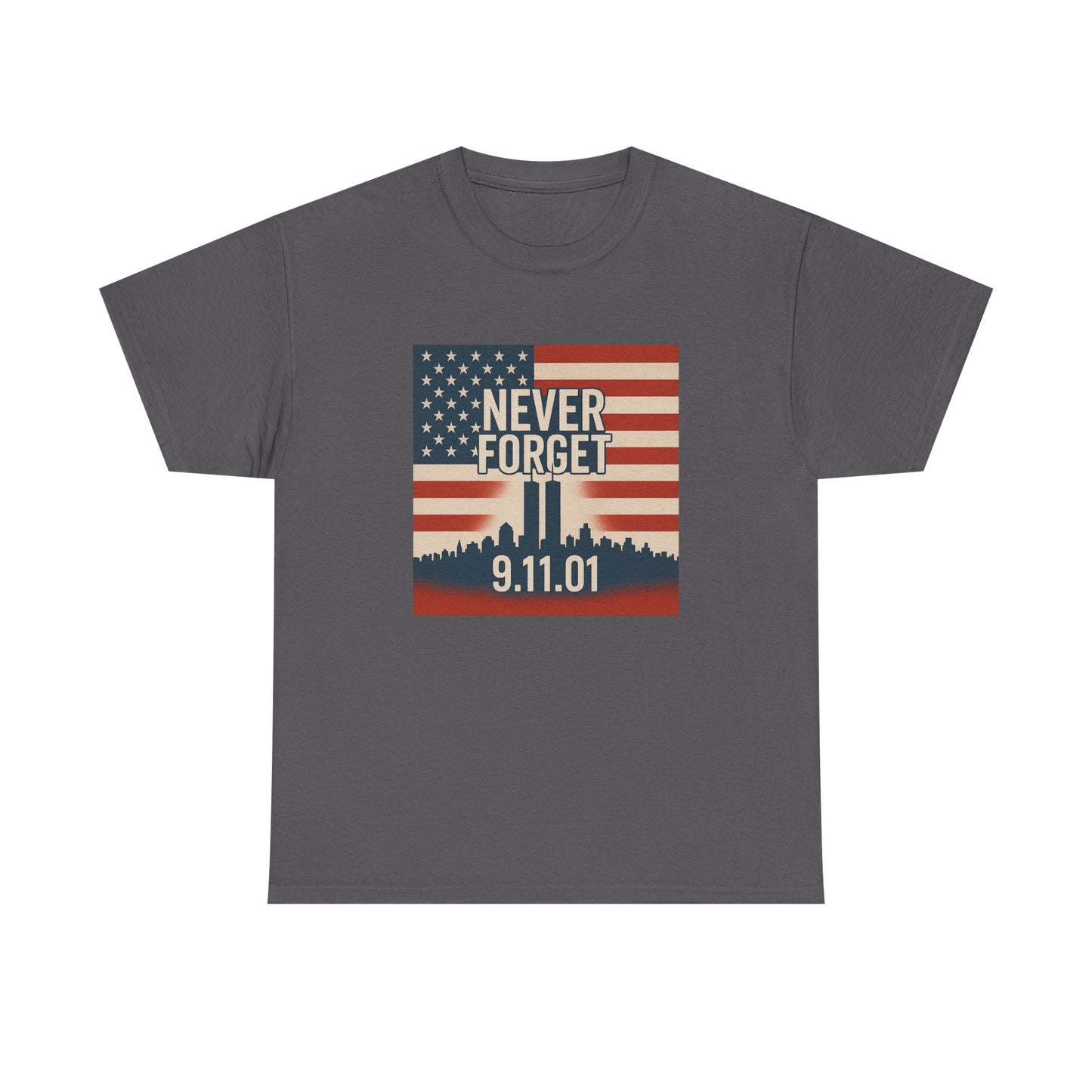 Never Forget 9/11 Unisex Heavy Cotton Tee | Memorial Shirt, Patriotic Apparel, Remembrance Tee, 9/11 Tribute, American Pride Shirt