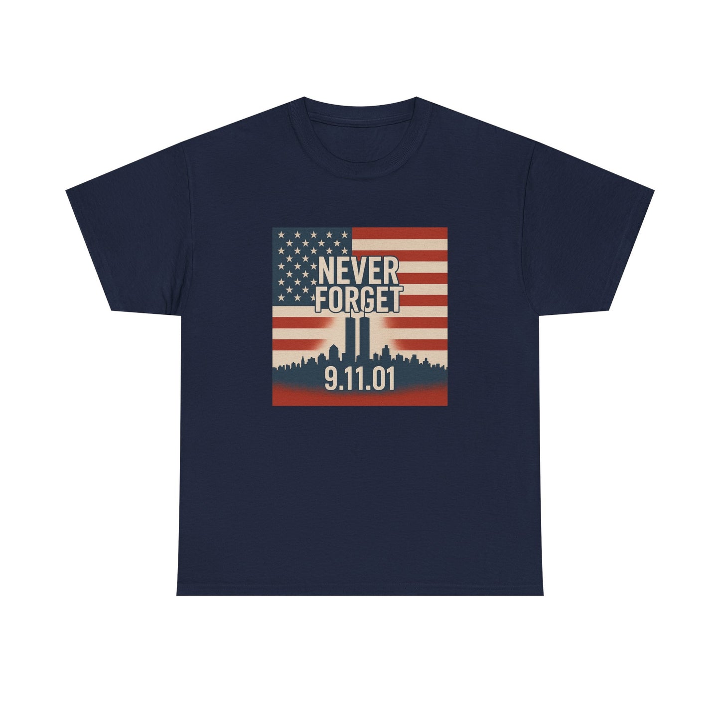 Never Forget 9/11 Unisex Heavy Cotton Tee | Memorial Shirt, Patriotic Apparel, Remembrance Tee, 9/11 Tribute, American Pride Shirt