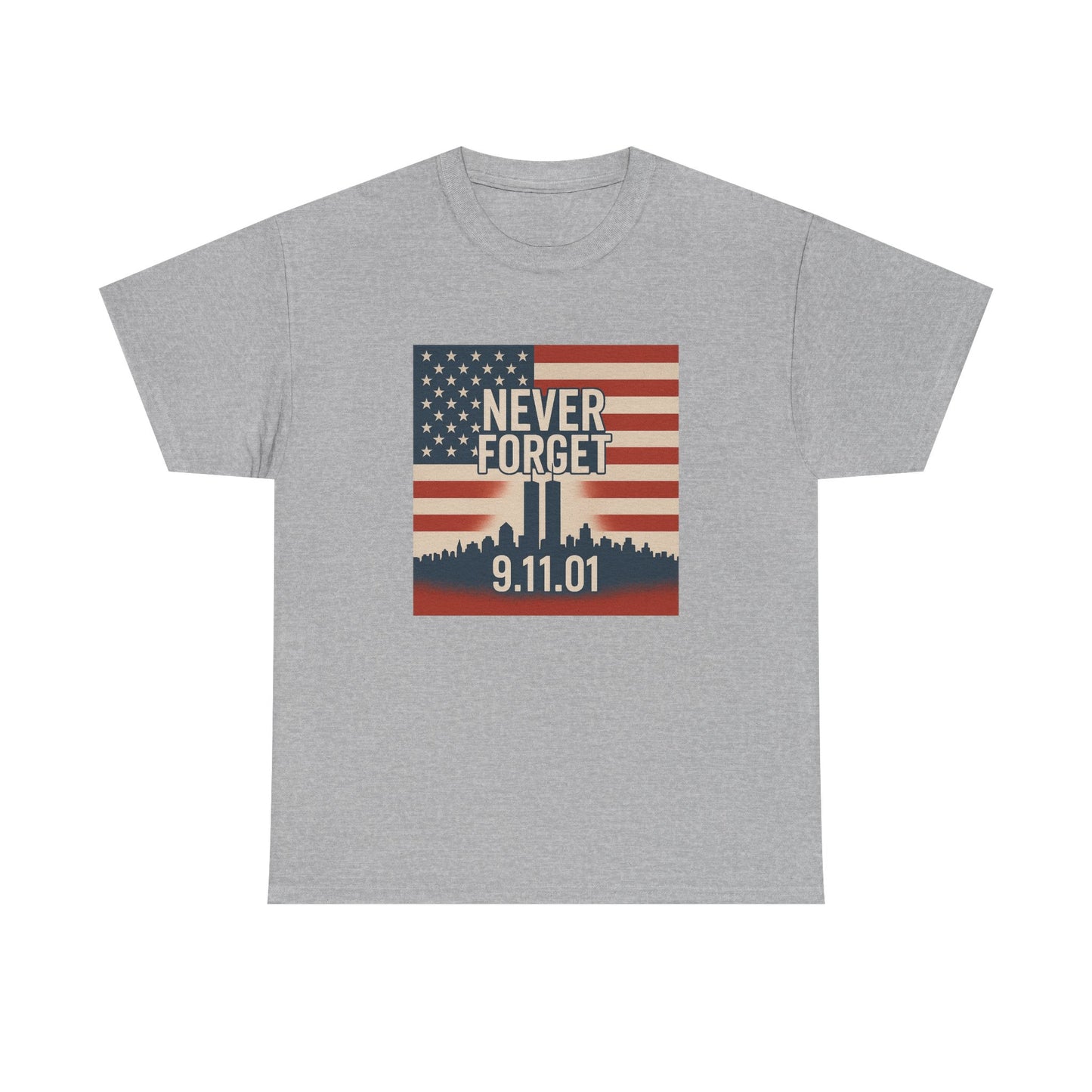 Never Forget 9/11 Unisex Heavy Cotton Tee | Memorial Shirt, Patriotic Apparel, Remembrance Tee, 9/11 Tribute, American Pride Shirt