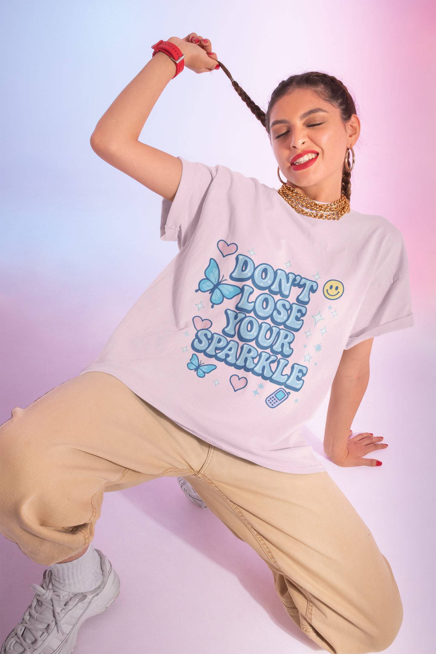 Don’t Lose Your Sparkle T-Shirt – Inspirational Y2K Graphic Tee, Butterfly Shirt, Cute Gift for Her, Aesthetic Summer Fashion