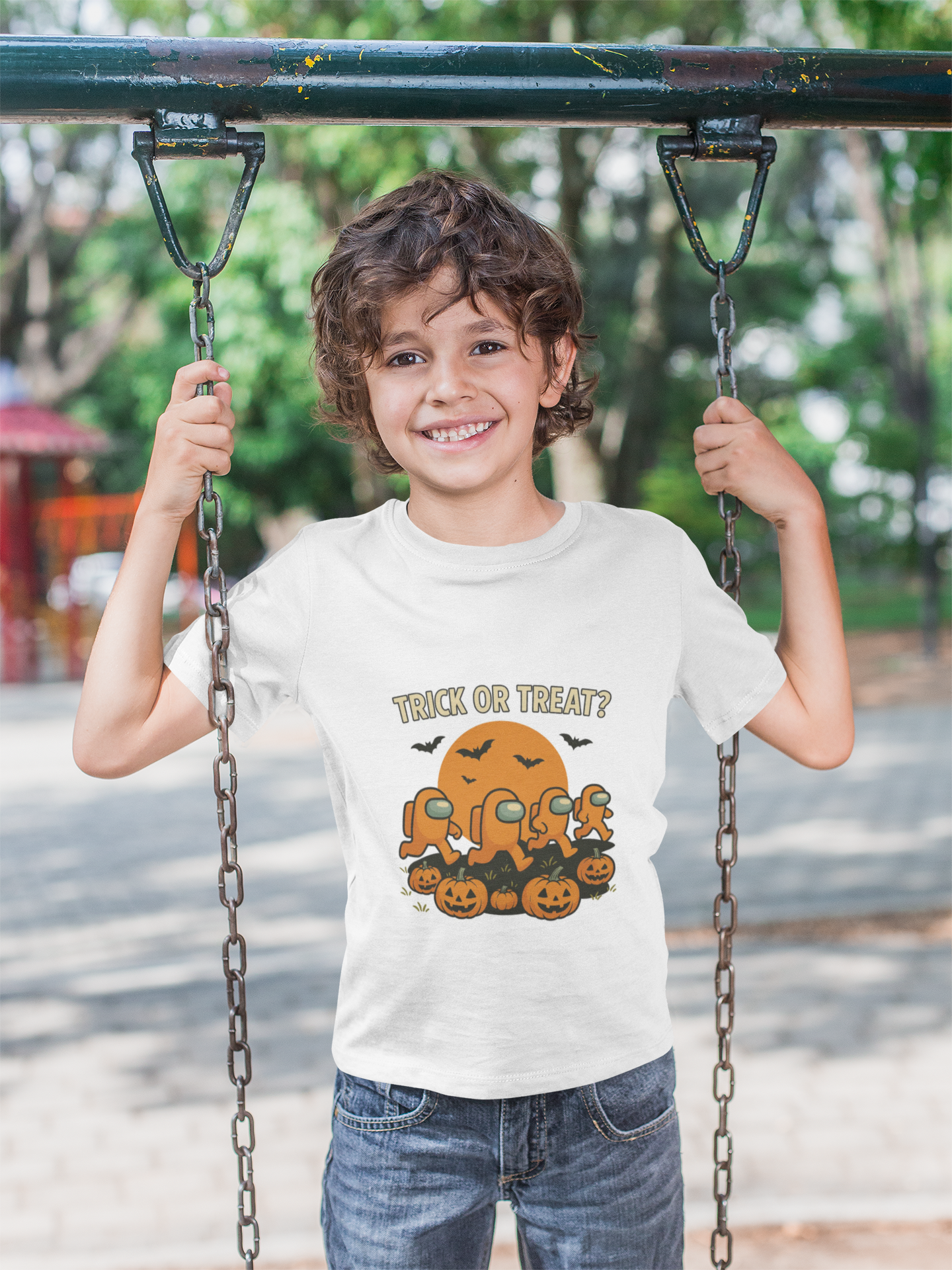 Halloween Kids Tee - Trick or Treat Shirt, Kids Halloween Costume, Spooky Fun Shirt, Autumn Playwear, Halloween Party T-Shirt