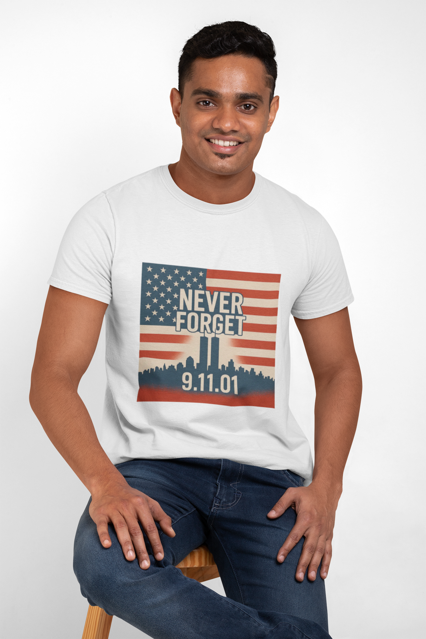 Never Forget 9/11 Unisex Heavy Cotton Tee | Memorial Shirt, Patriotic Apparel, Remembrance Tee, 9/11 Tribute, American Pride Shirt