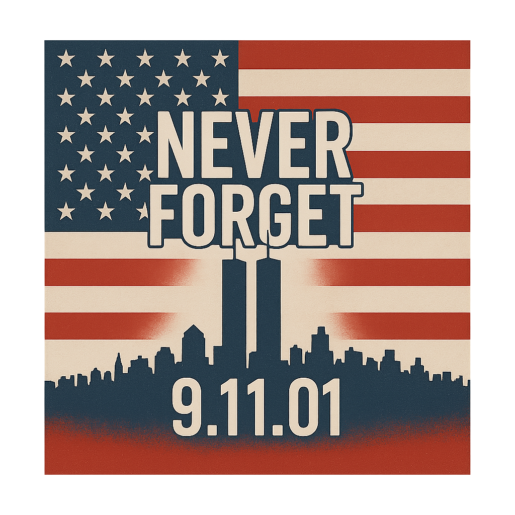Patriotic Ceramic Mug - 9/11 Remembrance, Memorial Gift, Coffee Cup, USA Flag, Never Forget