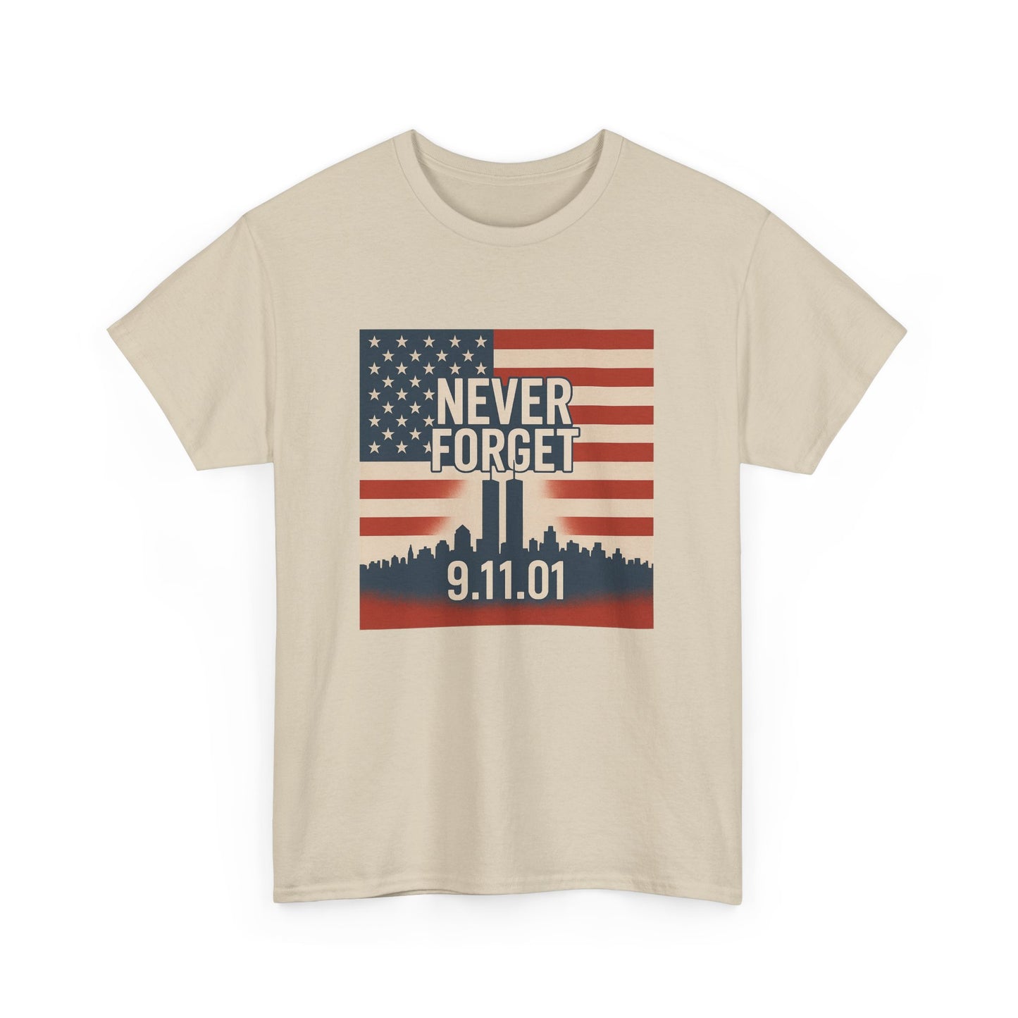 Never Forget 9/11 Unisex Heavy Cotton Tee | Memorial Shirt, Patriotic Apparel, Remembrance Tee, 9/11 Tribute, American Pride Shirt