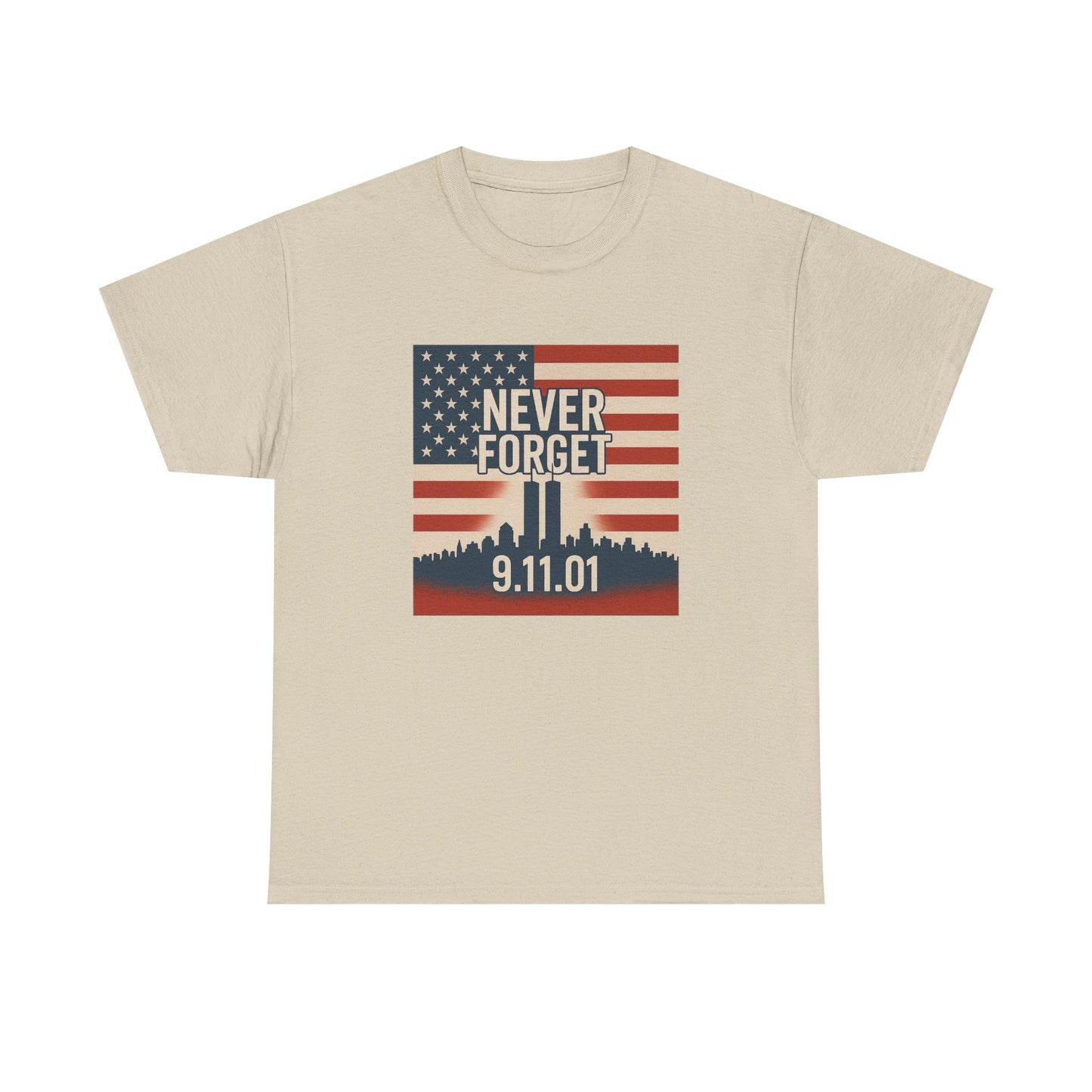Never Forget 9/11 Unisex Heavy Cotton Tee | Memorial Shirt, Patriotic Apparel, Remembrance Tee, 9/11 Tribute, American Pride Shirt