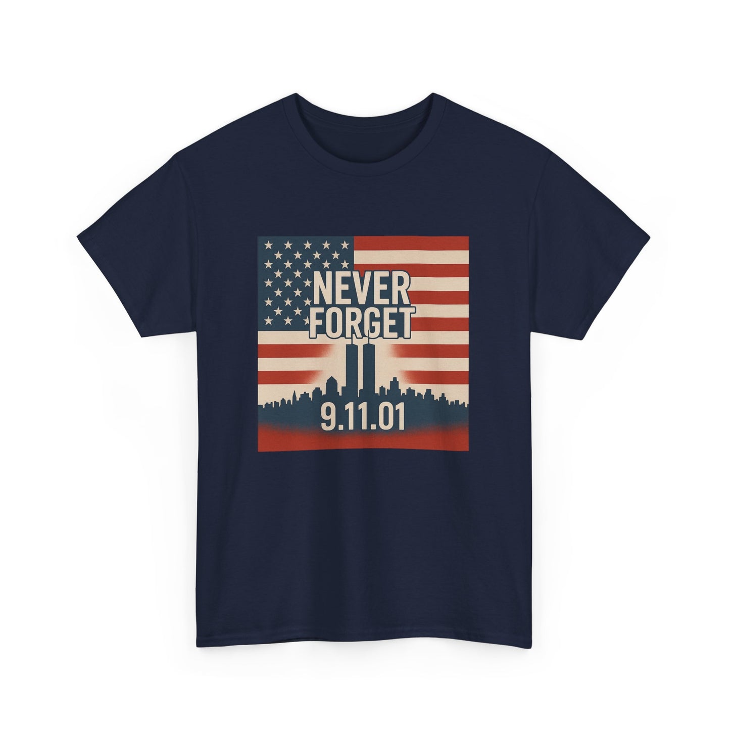 Never Forget 9/11 Unisex Heavy Cotton Tee | Memorial Shirt, Patriotic Apparel, Remembrance Tee, 9/11 Tribute, American Pride Shirt