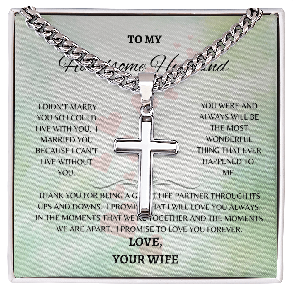 Beautiful Men's Link Chain with Artisan Cross