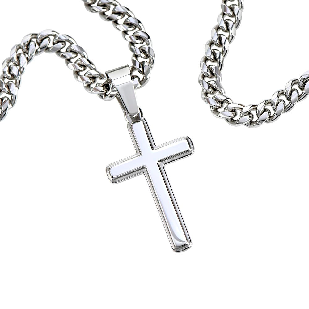 Beautiful Men's Link Chain with Artisan Cross