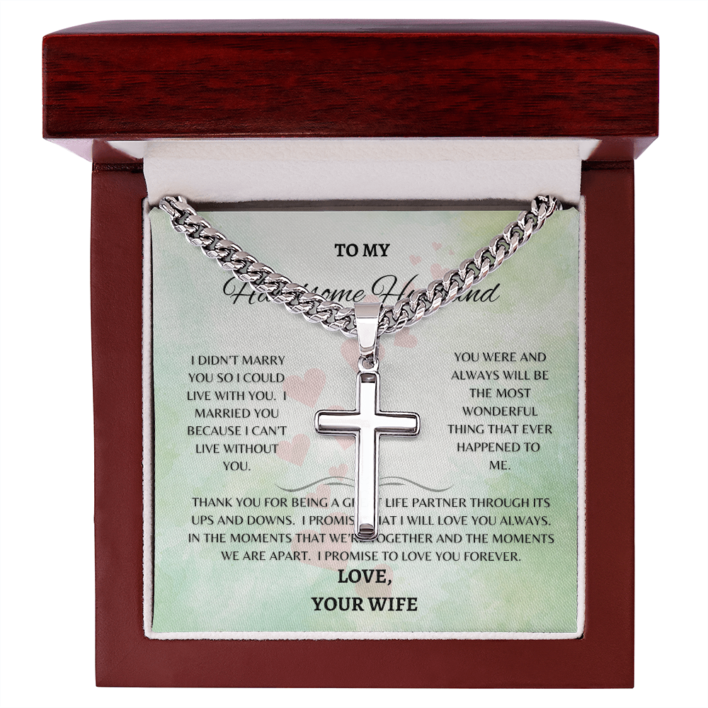 Beautiful Men's Link Chain with Artisan Cross