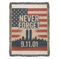 Woven Blanket - 9-11 Memorial US Flag Twin Towers New York Skyline Design