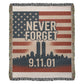 Woven Blanket - 9-11 Memorial US Flag Twin Towers New York Skyline Design