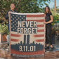 Woven Blanket - 9-11 Memorial US Flag Twin Towers New York Skyline Design
