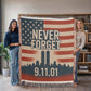 Woven Blanket - 9-11 Memorial US Flag Twin Towers New York Skyline Design