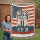 9-11 Memorial U.S. Flag Twin Tower New York Skyline Design blanket  60"x80"