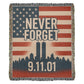 9-11 Memorial U.S. Flag Twin Tower New York Skyline Design blanket  60"x80"