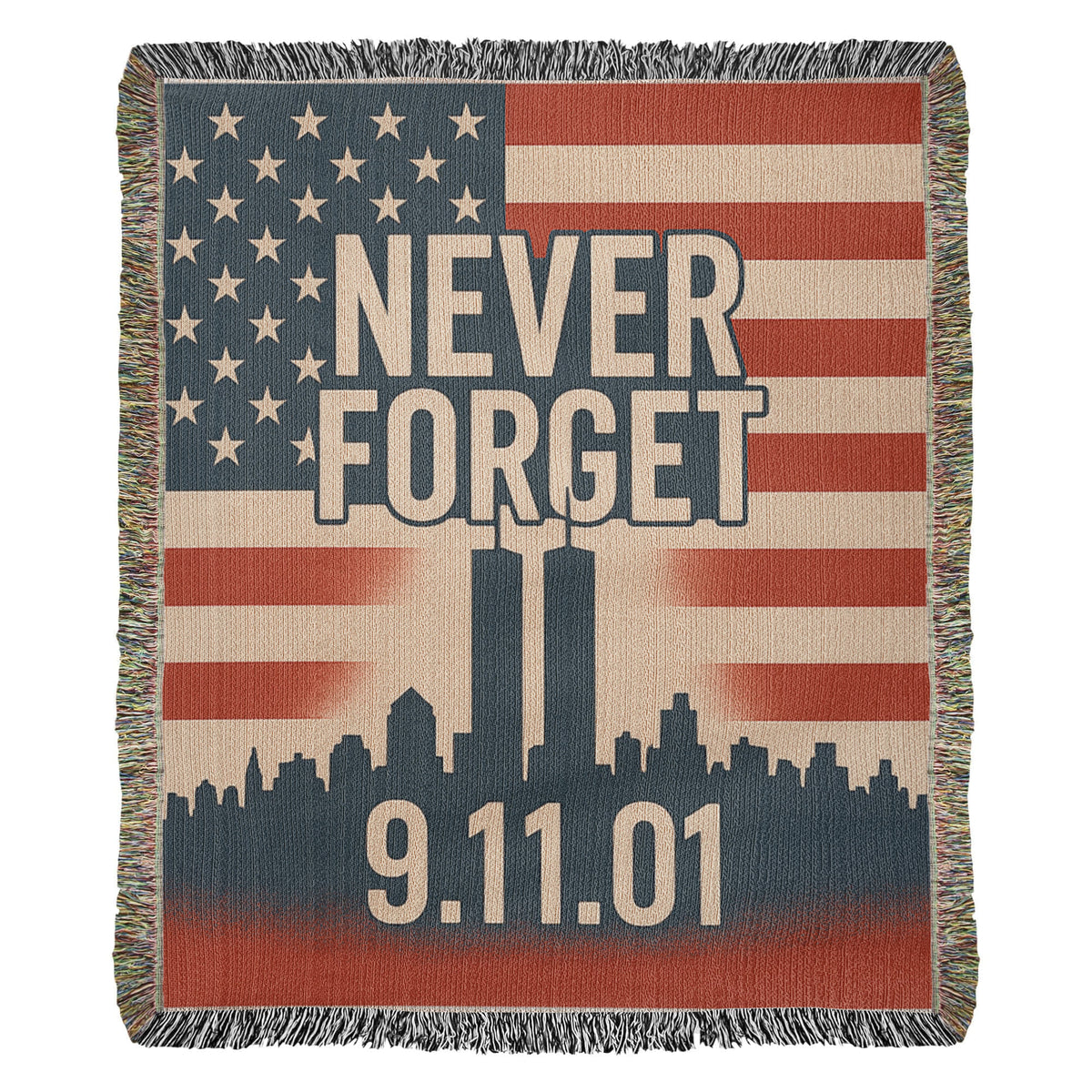 9-11 Memorial U.S. Flag Twin Tower New York Skyline Design blanket  60"x80"