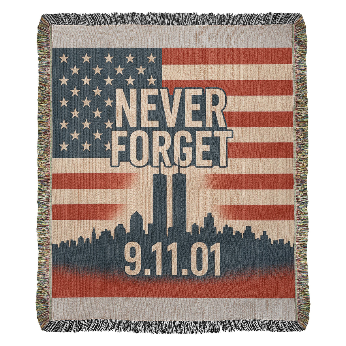 9-11 Memorial U.S. Flag Twin Tower New York Skyline Design blanket  60"x80"