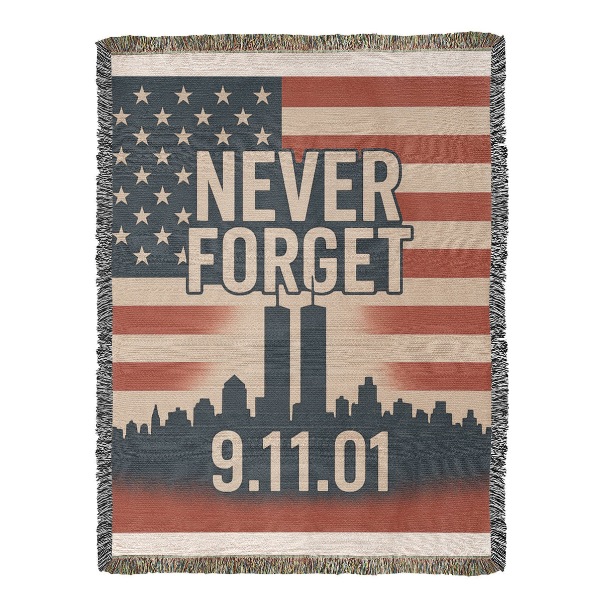 9-11 Memorial U.S. Flag Twin Tower New York Skyline Design blanket  60"x80"